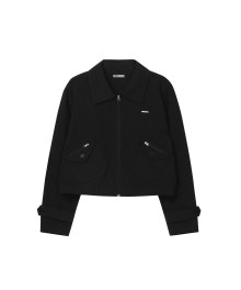 Pocket zipper jacket BLACK