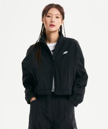 NBNME2W412 / WOMEN 경량 세미크롭 스텐드넥 우븐자켓 (BLACK)