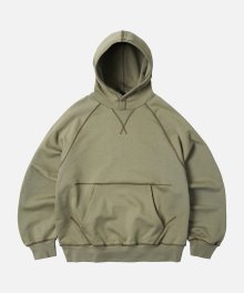 COVER STITCH PULLOVER HOODY _ BEIGE