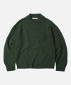 WOOL COLLAR KNIT PULLOVER _ FOREST GREEN