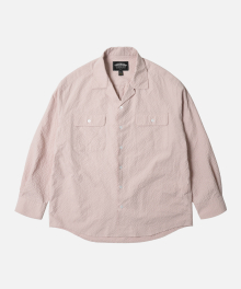 OPEN COLLAR SOLID SEERSUCKER SHIRT _ LIGHT PINK