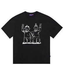 [PAT&MAT] 브이 스케치 티셔츠 - 블랙