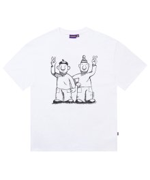 [PAT&MAT] 브이 스케치 티셔츠 - 화이트