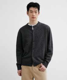 AFTER ROUND CROP CARDIGAN [CHARCOAL]