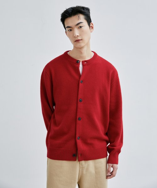 AFTER ROUND CROP CARDIGAN [RED]