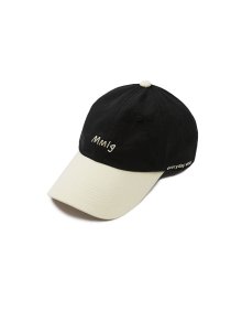 [Mmlg] STITCH BALL CAP (BLACK / LIGHT BEIGE)
