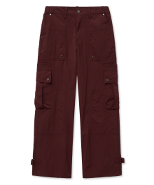 Nylon Multi Pocket Cargo Pants Maroon