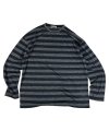 Melange Striped Long Sleeve T-shirt (Black)
