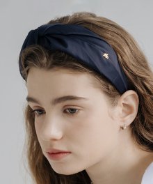 HTY003 Navy Twisted hair band