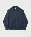 Scape Knit Polo Cardigan (Deep Navy)