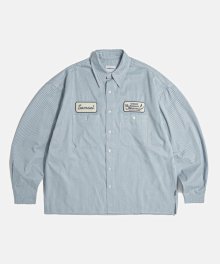 2 Pocket Work Shirt (CDC Staff) Aqua Stripe