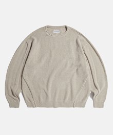 Boucle LS Knit Sweater Wheat