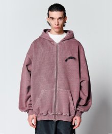 OVERSIZED MOTION LOGO HOODED ZIP-UP Red