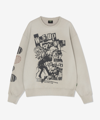 래리클락(LARRY CLARK) CHEMICAL DAMAGE WASHED CREWNECK GREIGE 상품 이미지