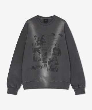 래리클락(LARRY CLARK) V.SPRAY ARTWORK COLLAGE CREWNECK CHARCOAL BLACK 상품 이미지