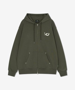 래리클락(LARRY CLARK) D.LOGO HOODIE ZIP-UP OLIVE 상품 이미지