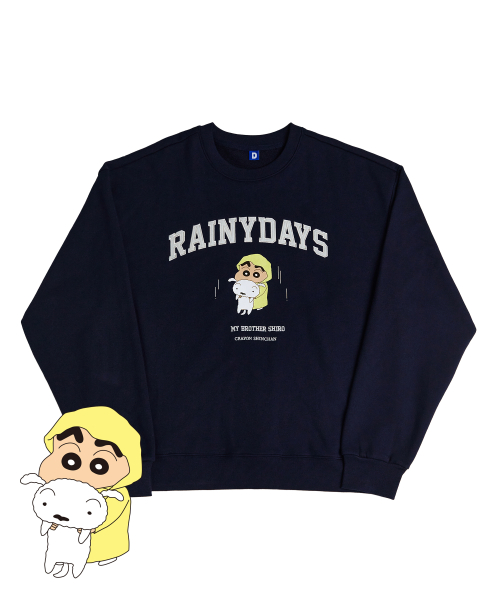 Свитшот Crayon Shin-chan в дождливый день (Navy)