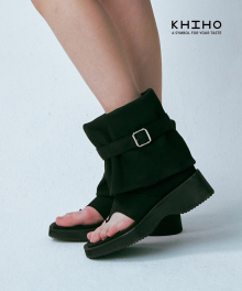 2-WAY PLATFORM SLOUCHY FLIP-FLOP / BLACK