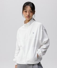[24SS clove] Soft Terry Half-Zip Sweatshirt (White)