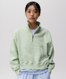 [24SS clove] Comfy Half-zip Sweatshirt (Light Khaki)