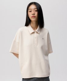 [24SS clove] Oversized Polo Shirt (Cream)
