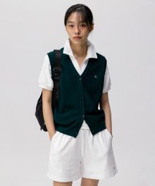 [24SS clove] Button-up Knit Vest (Dark Green)