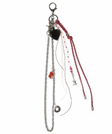 STEEL ROPE 2WAY KEY CHAIN - RED