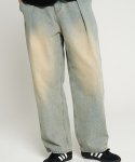 테네르(TENER) vintage washed-out denim pants