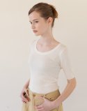 제이마크뉴욕(JMARKNEWYORK) Round slim knit – Ivory