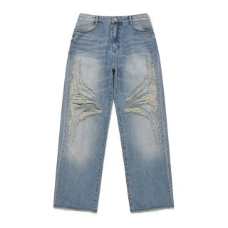 포스333(PHOS333) Destroyed Wide Jeans 상품 이미지