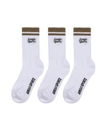 Embroidery Sports Socks Cocoa [3pack]