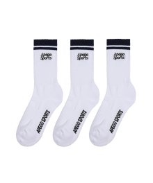 Embroidery Sports Socks Dark Navy [3pack]