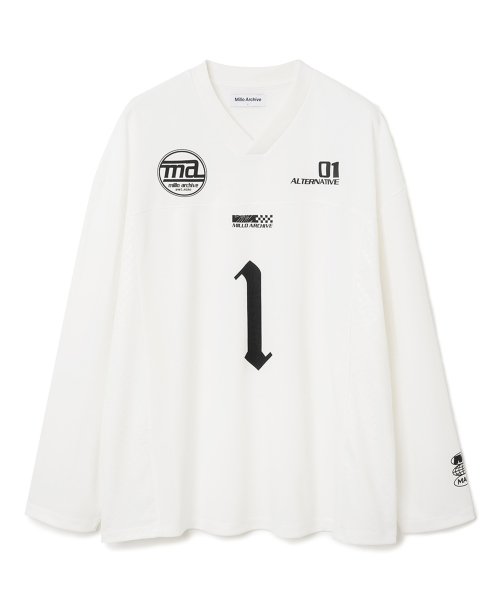 gibous×lhp logo track jersey white tops