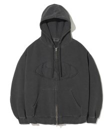 Advanced Pigment Dyed Zip Hoodie - Charcoal