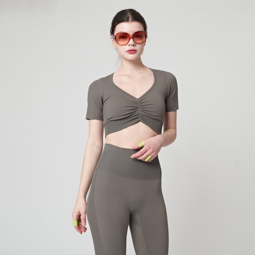 AW41TH06 топ со сборками_Dark Beige