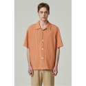 커스텀멜로우(CUSTOMELLOW) semi-over vertical stripe crochet half shirt CWSAM24001ORX