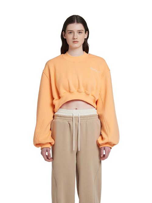 Logo Cropped Sweatshirt_Orange
