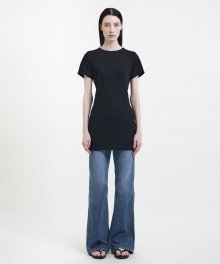 Long-Line Jersey T-Shirt - Black