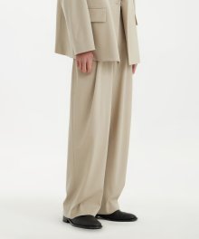 Structured Wide Pants - Light Beige