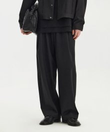 Structured Wide Pants - Black