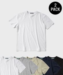 [2PACK] 피치 스킨 브러쉬드 반팔 티셔츠 5 Colors