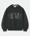 LAMOUR Big Embroidery Stitch Sweatshirt T87  Charcoal