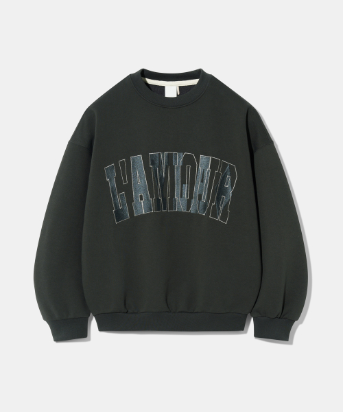 LAMOUR Big Embroidery Stitch Sweatshirt T87 - Угольный