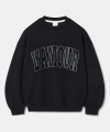 LAMOUR Big Embroidery Stitch Sweatshirt T87  Black