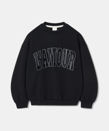 LAMOUR Big Embroidery Stitch Sweatshirt T87  Black