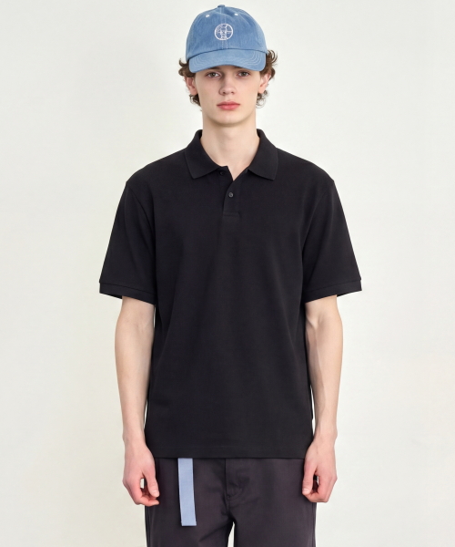 Поло UNI semi-overfit Black LYTS3104