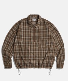 Vintage Plaid Pullover Shirt Brown