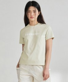 우먼 레귤러핏 쿠퍼 로고 티셔츠 라이트 그린