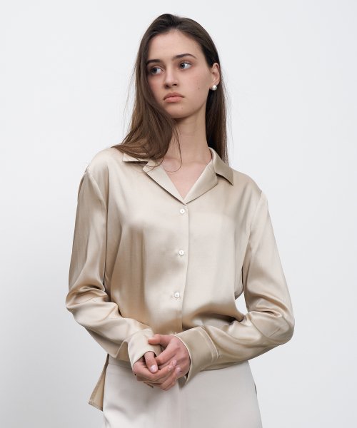르네제이(RENEJ) Collar Satin Blouse - 사이즈 & 후기 | 무신사