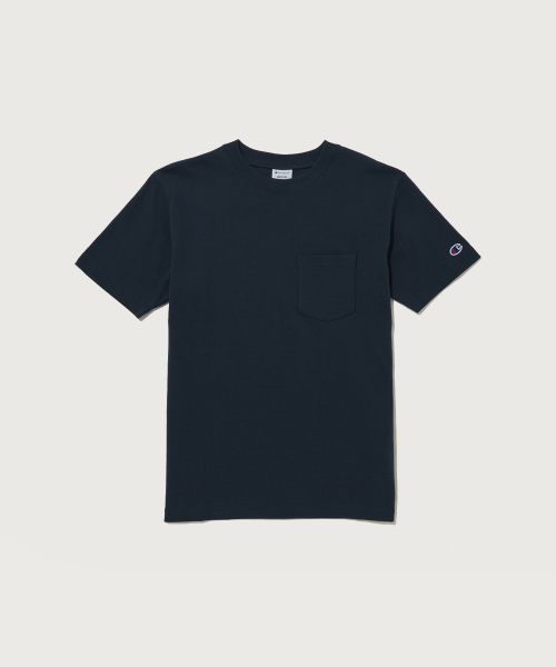 베이직 포켓 반팔 티셔츠 Normal Navy